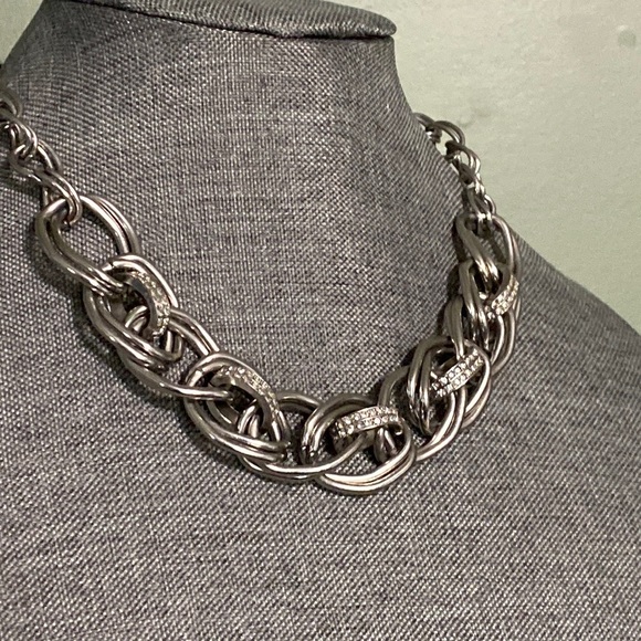 Statement Rhinestone Chain Necklace - Picture 1 of 3